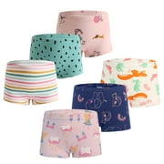 Godderr 3PCS Toddler Kids Soft Cotton Boxer Briefs for Girls,Baby Breathable Underwears Soft Cartoon Briefs Shorts Comfort Brief 2-12 Years Old